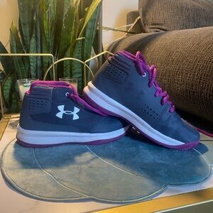 Under Armour Gray and Purple Sneakers